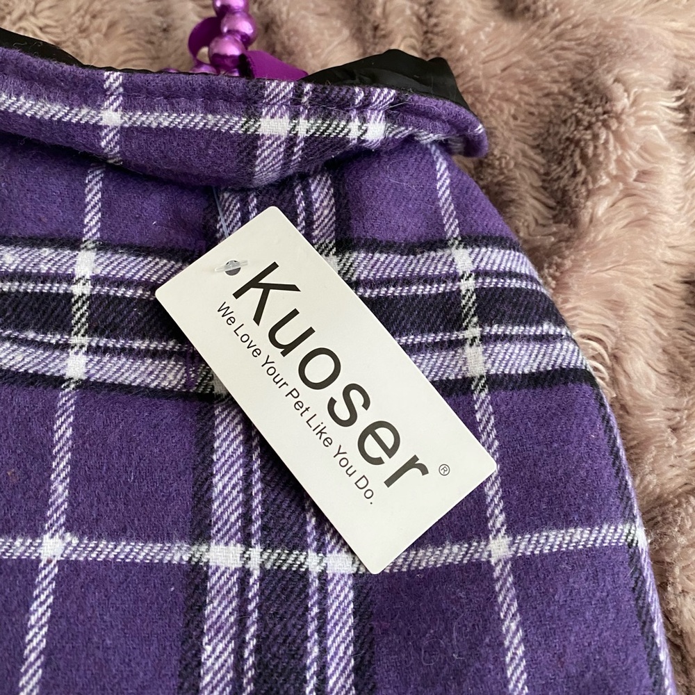 Purple Plaid Dog Coat